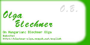 olga blechner business card